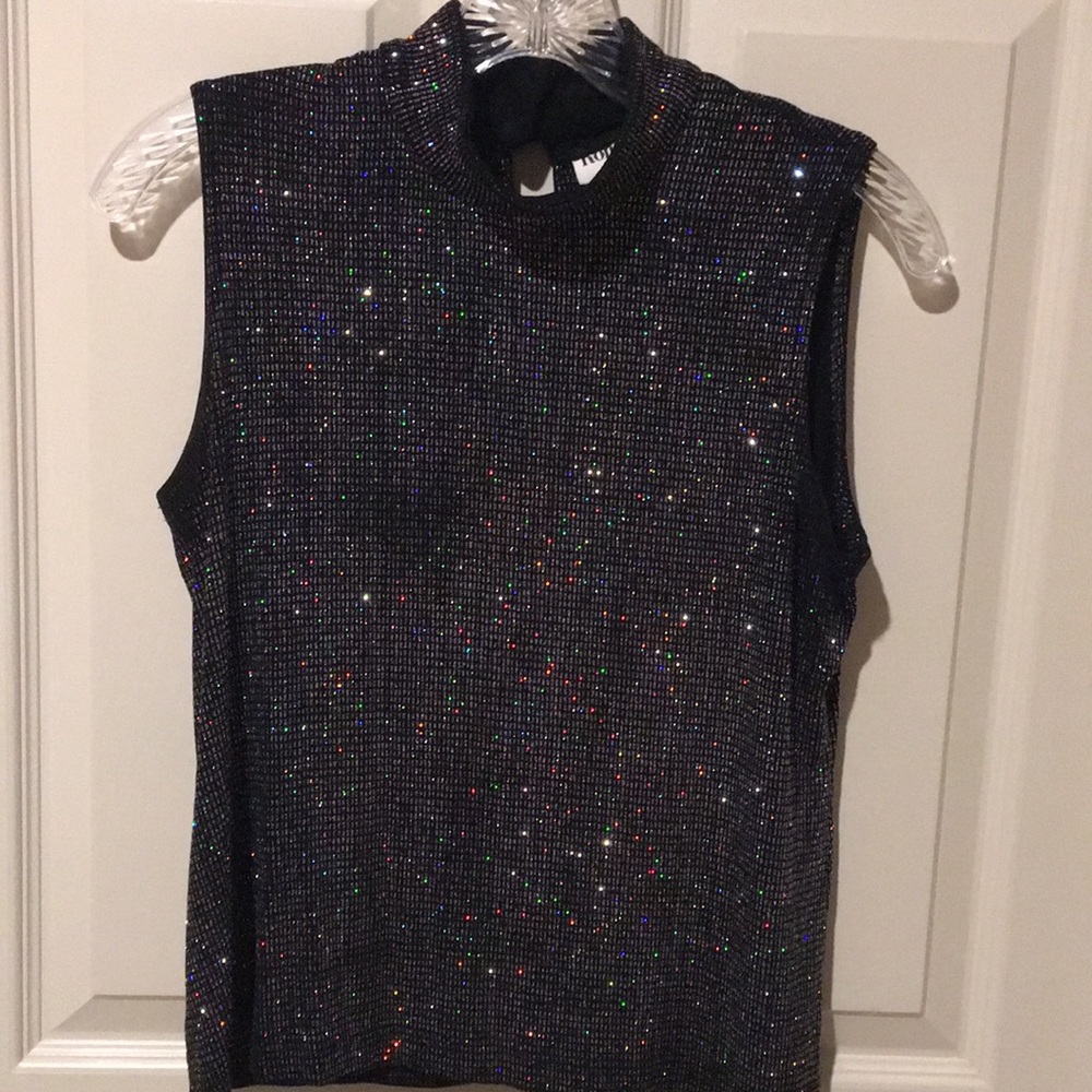 MOCK NECK SPARKLE TANK